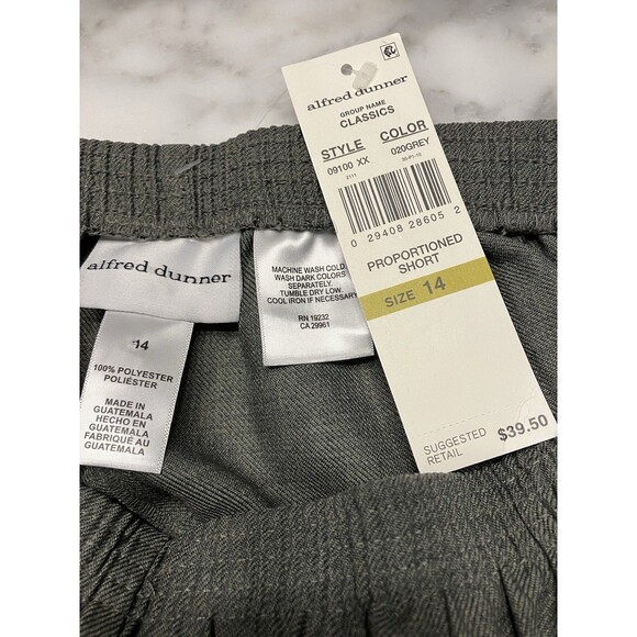 Alfred Dunner Slacks Womens Gray Pull On Tweed Look Size 14 NWT - Picture 2 of 5